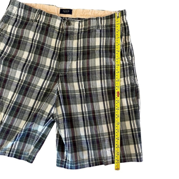 IZOD Plaid Cotton Shorts – Men’s Size 36 Casual Preppy Summer Checkered Shorts - Picture 5 of 10